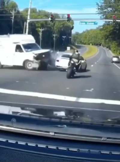 Bike rider on lucky day