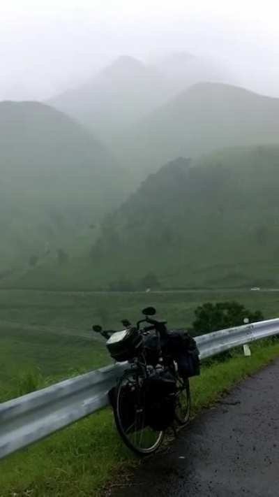 Biking during raining season in Japan