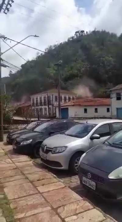 Hillside collapse in Brazil.