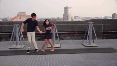 AOC dancing to soul train o'jays