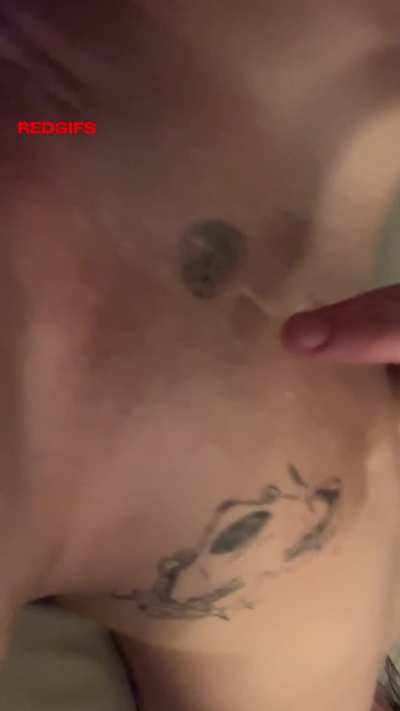 My tats are covered in cum