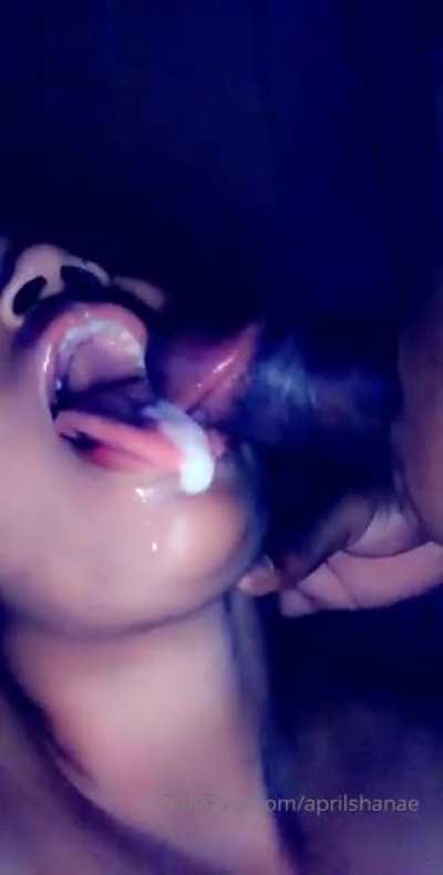 On her 👅