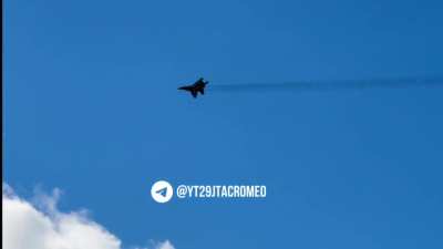 Ukrainian MiG-29 launches AGM-88 HARM missiles, unknown location, 2025