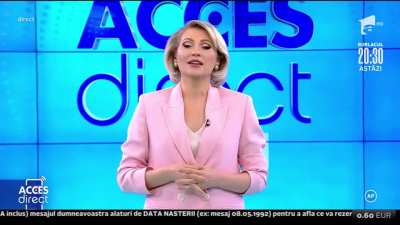 Naked woman throws a stone at tv presenter in Romania