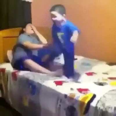 I don't know about the kick but the fall was definitely real