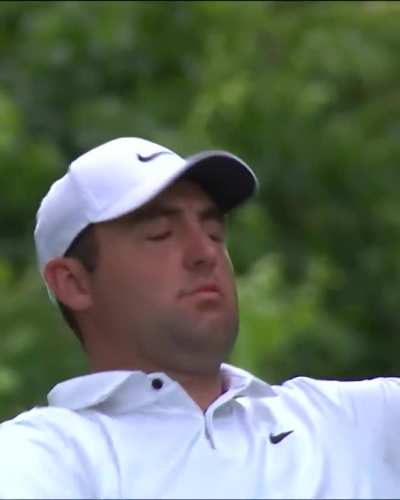 Scheffler with the self-inflicted injury to add to the insult of a bad drive