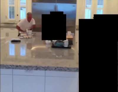 Video of Jeffrey Epstein playing with some girl in kitchen