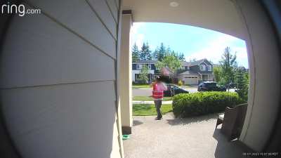 Delivery driver in our neighborhood yesterday. Sound on for bonus anger.