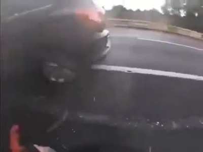 Scary accident happened in a high way