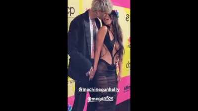 Megan Fox extreme PDA (notice her right hand placement)