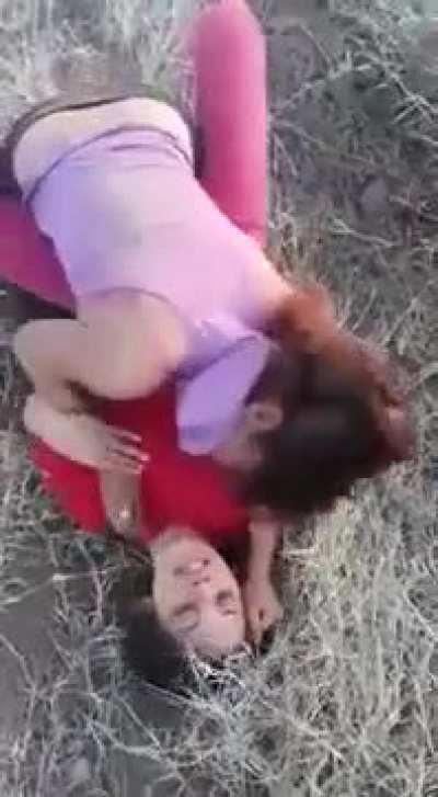 lady in red gets beat