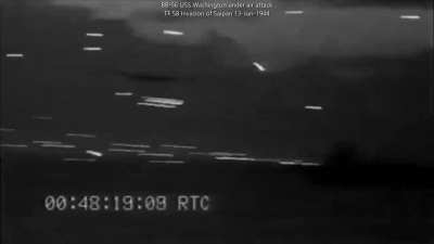 Footage of USS Washington (BB 56) defending TF-58 against an IJN air attack off Saipan during the Marianas campaign, June 15, 1944.