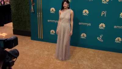 Alexandra Daddario sheer dress GIF (2022 Emmys)