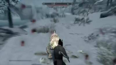 Glitch that changes your character’s height! You have to use a spell on a hostile npc that spawns near windhelm by the bridge, it’s super rare though. (This glitch can’t be undone without reloading a save) The size outcome is random. Killing it with a non