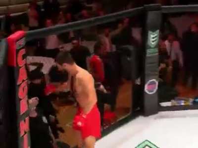 Getting knocked out after pretending to glove touch