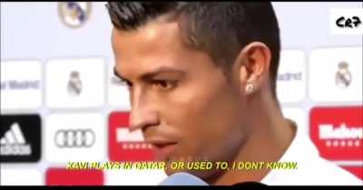 Cristiano Ronaldo joking about Xavi playing in Qatar. and now he signed Al Nassr life comes at you fast