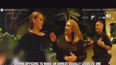 Karen and daughter lay down the law to cops outside of hotel