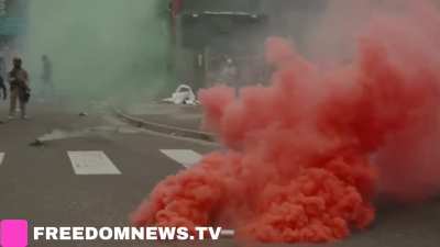 BREAKING: Trump’s ICE are ATTACKING peaceful protesters and deploying tear gas in Portland just now. Please Be Careful.