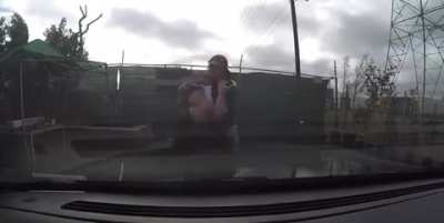 Man molests lady cop in front of dashboard camera rolling