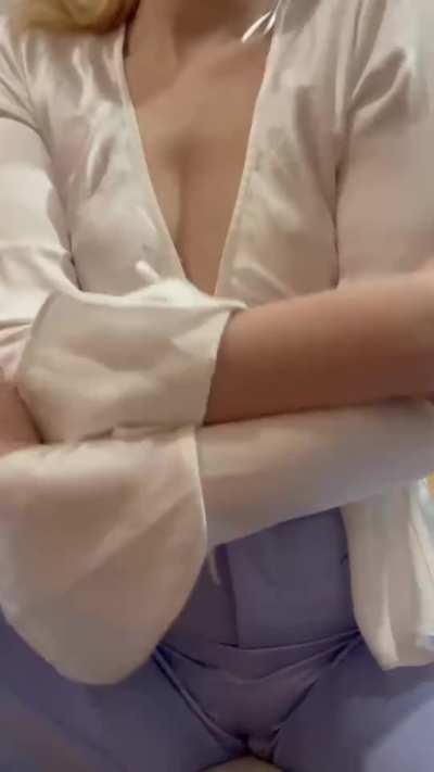 silk blouse with nothing under