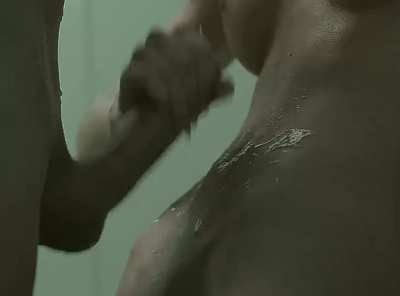 She Gives Nice Handjob and Takes Cum on Her Body
