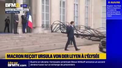 Emmanuel Macron receives European Commission President Ursula von der Leyen at the Élysée Palace