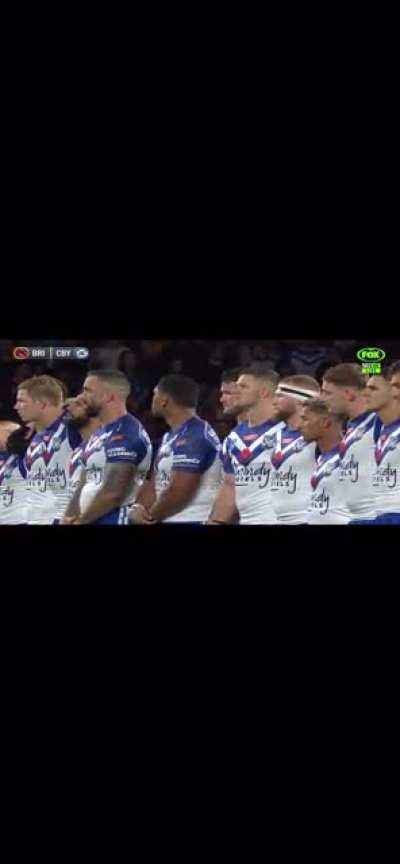 Random guy disrespects the minute silence in tonight’s NRL ANZAC game, the crowd sorts him out shortly afterwards