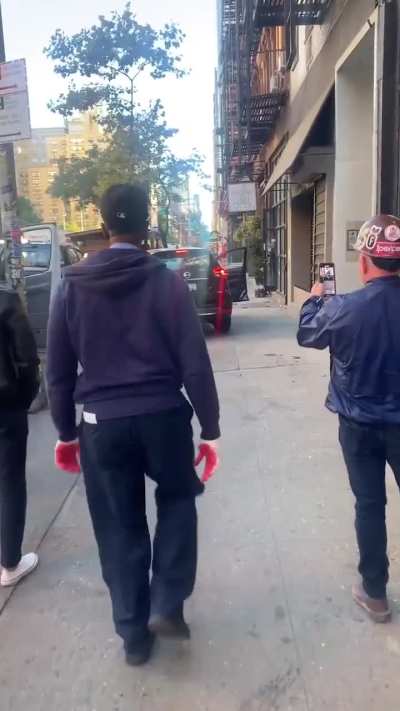 Meanwhile in NYC. Dude gets hit with a bat, and then jumps into the other guy's vehicle. 