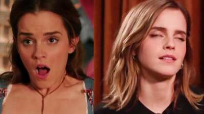 Emma Watson's reaction while grinding on your face