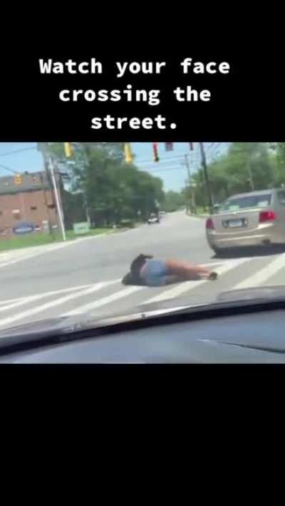 Only 2 seconds left on the crosswalk