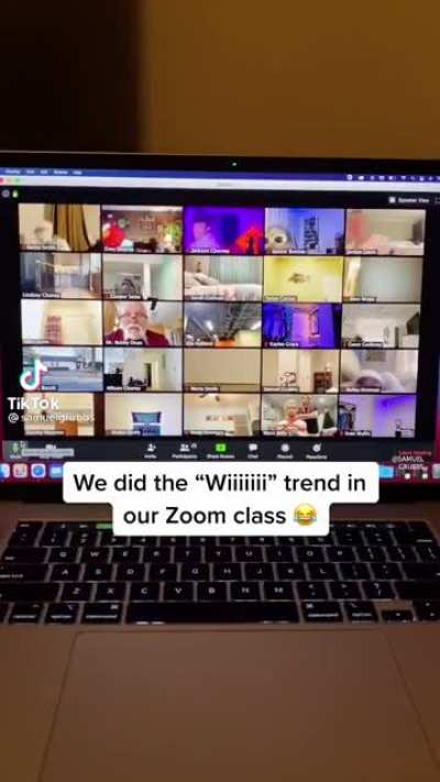 Kids do “Wiiiiii” trend in Zoom class