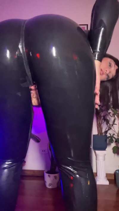You're turned on by this latex shine