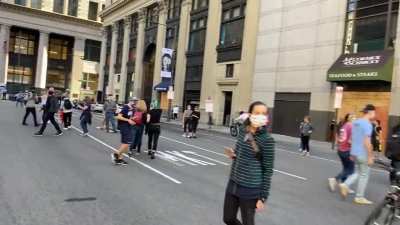 Downtown Philadelphia Erupts in excitement after Joe Biden wins PA and becomes the projected winner of the election