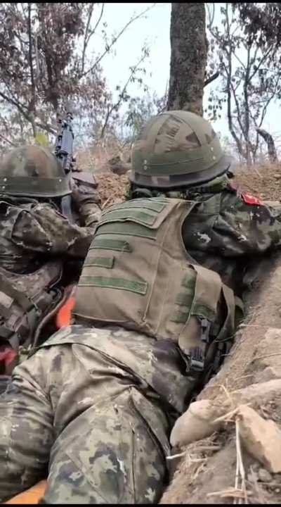 Meitei underground UNLF- MPA cadres attacking Kukis volunteers in Saikul area yesterday 
