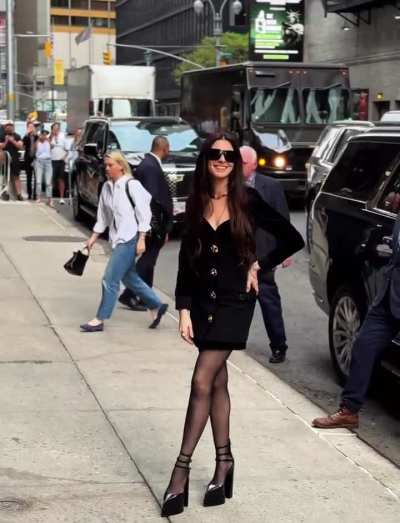 Anne today arriving for 'The Colbert Show' in New York - IG April 2026