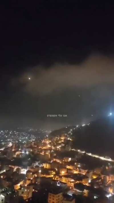 Interceptions of Iranian missiles over the West Bank city of Nablus