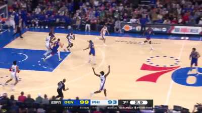 [Highlight] Embiid fouled on a full court heave, three free throws
