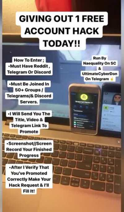 Anyone want to get a FREE hack for making 50 post on reddit, telegram , & discord? hit naequality on snapchat// Ultim<wbr>ateCy<wbr>berVe<wbr>ndor On to Telegram for instructions on how to get one. Telegram In Comments