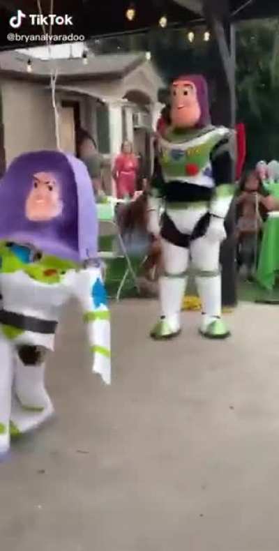 Buzz standing there questioning whether he should’ve come