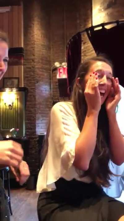 surprised my sister on her birthday by pretending to be her server (I live in a different state) (OC)
