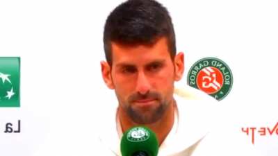 Djokovic asked about being booed at the press conference after the semifinal: *smiles* 