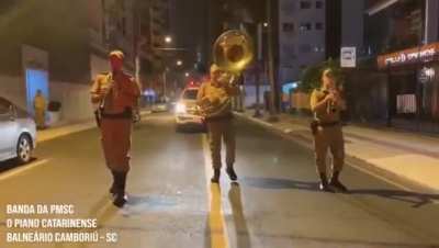 Brazilian Police Band playing 