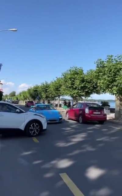 Wow, that Porsche came out of nowhere!
