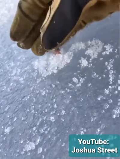 The way the bullet spins after being stopped by ICE! 🥶