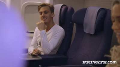 Mia Malkova and Chris Diamond do something on the plane and absolutely no one notices.