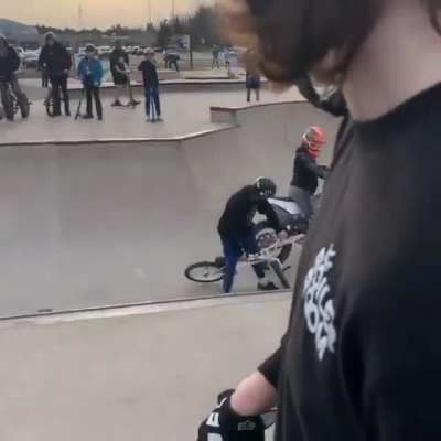 Kid’s helmet has seen better days..