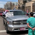 Protestor for opening America
