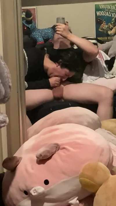 Making her stuffies watch
