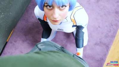 Hardcore movie of amateur big boobs Rei Ayanami cosplayer assfucked by big dick
