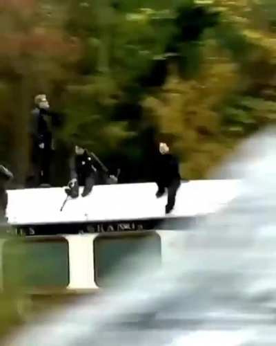 People freak out when they see Tom Cruise chilling on top of a train whilst filming Mission Impossible 7